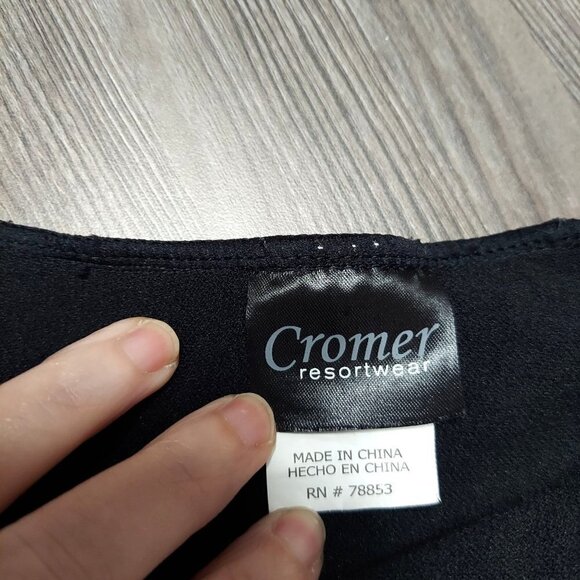 Cromer Resortwear Womens Plus Size Black Ruched One-Piece Swimsuit - Picture 9 of 11